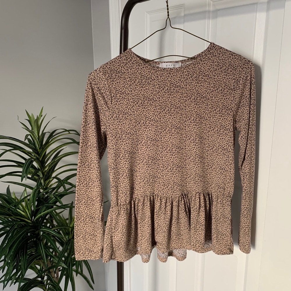 Leopard Print Peplum Top